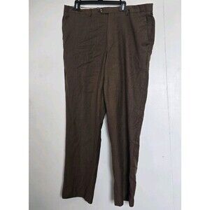 Santorelli Pants Mens 40x32 Romeo 100% Wool Dress Brown Italy Business Office